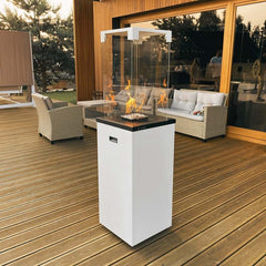 Kratki - Patio Light Gas Fireplace - White