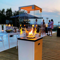 Kratki - Patio Light Gas Fireplace - White