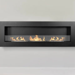 NovaFlame Wall Mount Box Biofuel Fireplace 1200x400 - Black - Glass