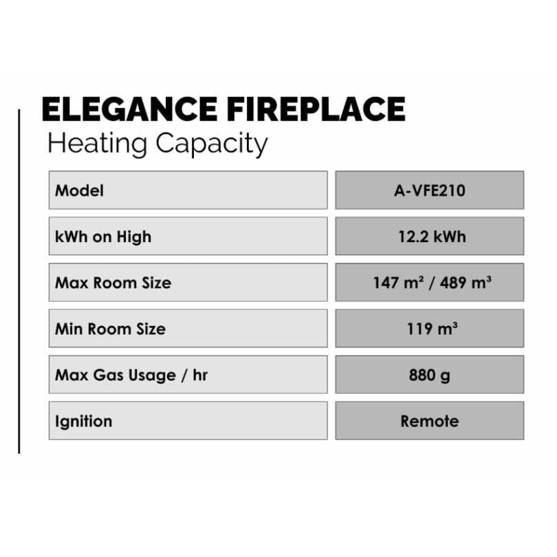 Elegance Gas Fireplace - Specification
