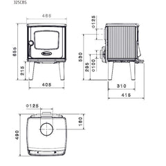 Dovre 325 CBS Freestanding Fireplace Size
