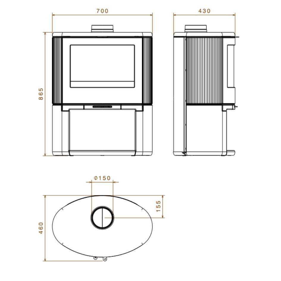 Dovre Bow Fireplace Specification