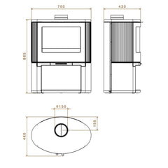 Dovre Bow Fireplace Specification