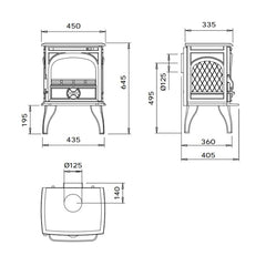 Dovre Classic 250 Freestanding Multi-Fuel Fireplace Specification