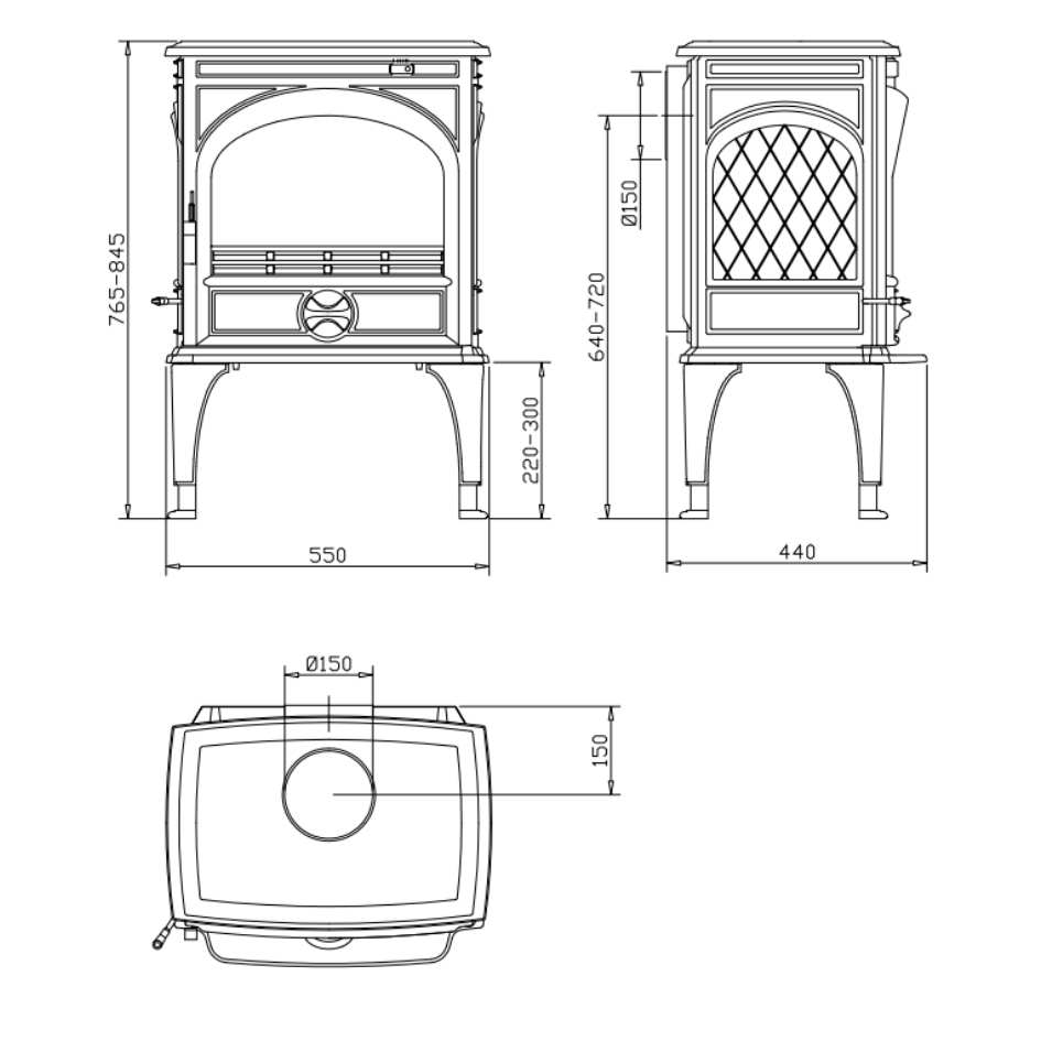 Dovre Classic 425GM Multi-Fuel Fireplace Specification