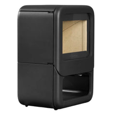 Dovre Rock 350 Fireplace with Wood Base Left Side View