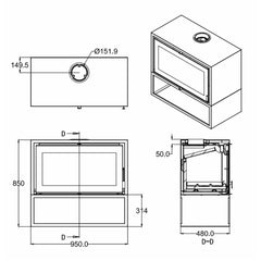 Flamm 950 Fireplace Size