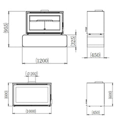 Flamm I 1000 on Log Base Freestanding Fireplace