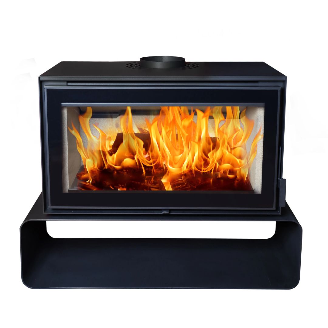 Flamm I 1000 on Log Base Freestanding Fireplace