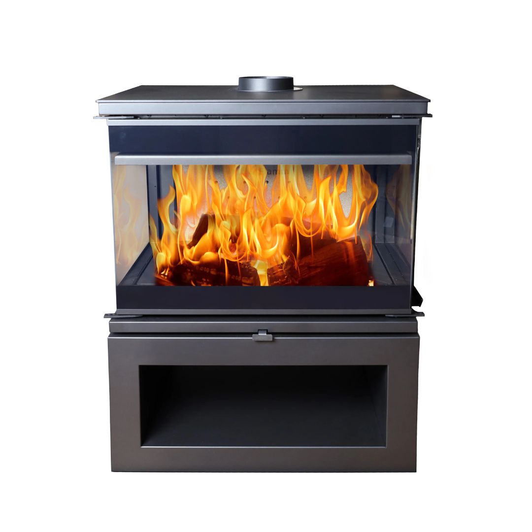 Flamm Peninsula 780 Log Base Freestanding Fireplace