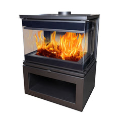Flamm Peninsula 780 Log Base Freestanding Fireplace