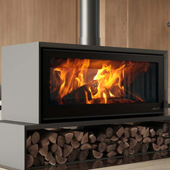 Heeta 1200 Double Sided Bevel Wood Fireplace