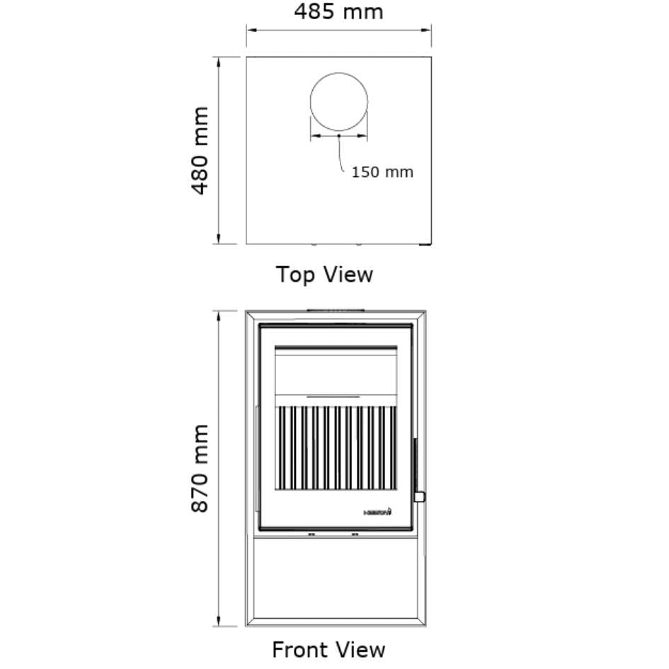 Heeta 500 Log Base Wood Fireplace