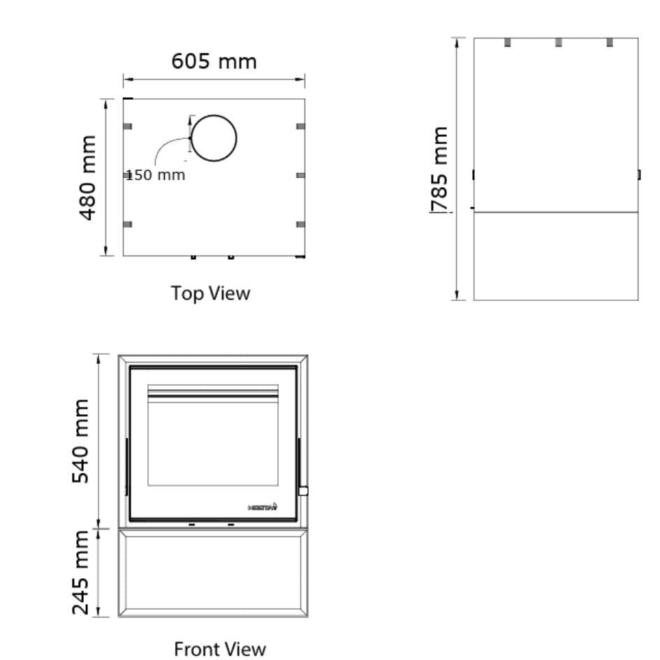 Heeta 600 Log Base Wood Fireplace