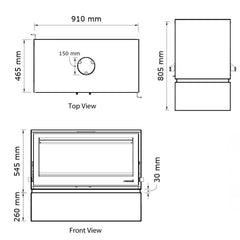Heeta 950 Oakley Double Sided Log Base Wood Fireplace