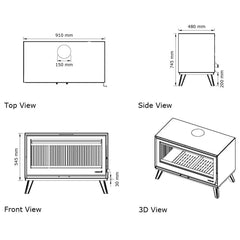 Heeta 950 Oakley Wood Fireplace