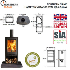 Northern Flame Hampton Vista 500 Oval Fireplace