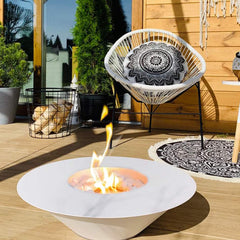 NovaFlame Freestanding Universe Biofuel Fireplace - White