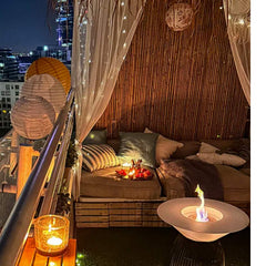 NovaFlame Freestanding Universe Biofuel Fireplace - White