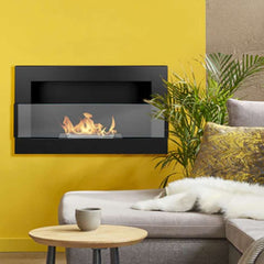 NovaFlame Hanging Biofuel Fireplace 650x400 - Matte Black - Glass