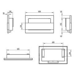 NovaFlame Hanging Biofuel Fireplace 650x400 - Matte Black - Glass