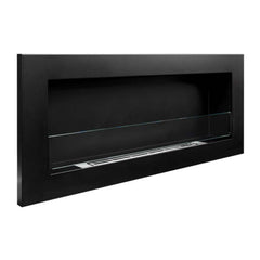 NovaFlame Slimline Hanging Biofuel Fireplace 900x400 - Black - Glass