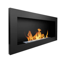 NovaFlame Slimline Hanging Biofuel Fireplace 900x400 - Black - No Glass