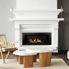 NovaFlame Slimline Hanging Biofuel Fireplace 900x400 - Black - No Glass