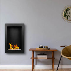 NovaFlame Wall Mount Vertical Biofuel Fireplace - Black