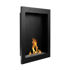 NovaFlame Wall Mount Vertical Biofuel Fireplace - Black