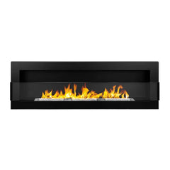 NovaFlame Wall Mount Biofuel Fireplace 1200x400 - Black - Glass
