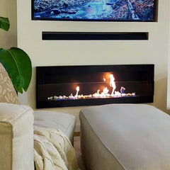 NovaFlame Wall Mount Biofuel Fireplace 1200x400 - Black - Glass