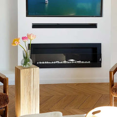 NovaFlame Wall Mount Biofuel Fireplace 1200x400 - Black - Glass