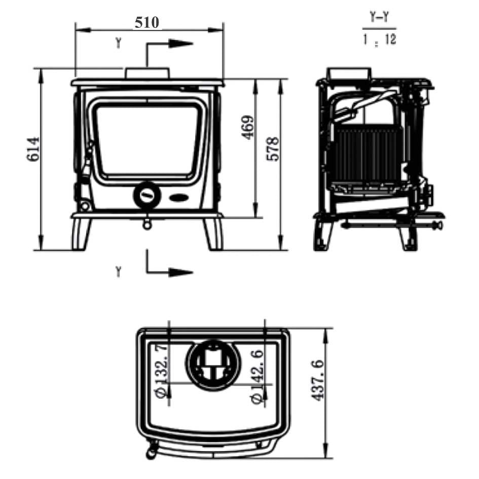 Wiking HB Freestanding Fireplace Specification