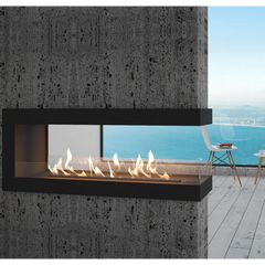 Canto Three Flueless Gas Fireplace Black - Gas Fireplace