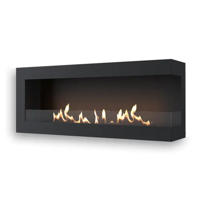 Canto Two Flueless Gas Fireplace Black - Gas Fireplace