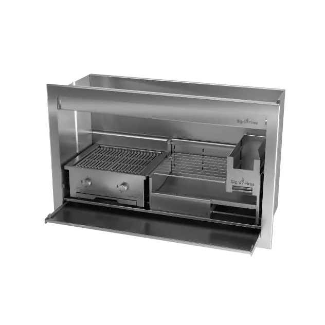 Combo Braai, Wood & Gas, Stainless Steel, 5 Sizes - MultiFire - Fireplace Specialists