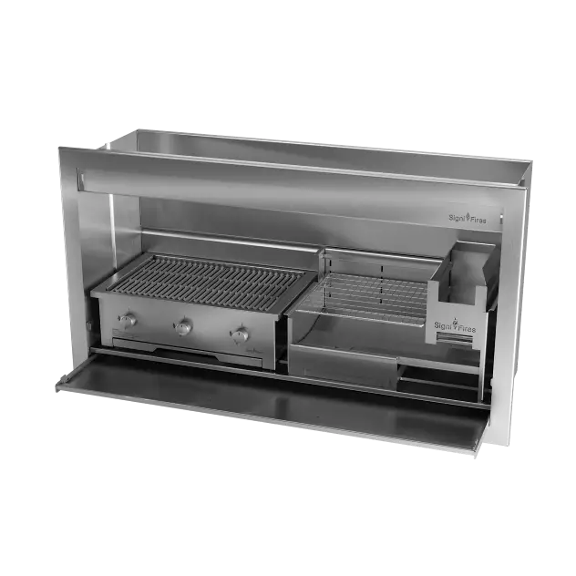 Combo Braai, Wood & Gas, Stainless Steel, 5 Sizes - MultiFire - Fireplace Specialists