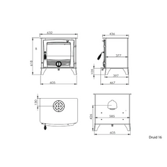 Henley Druid Fireplace 16kW - Freestanding Fireplaces
