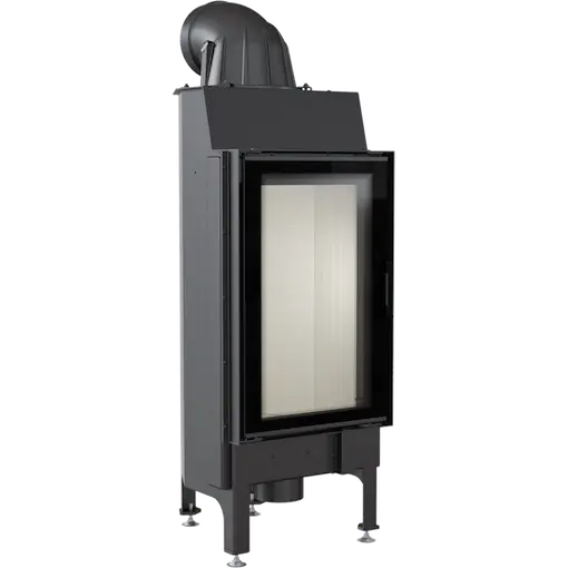 built-in, closed-combustion fireplace