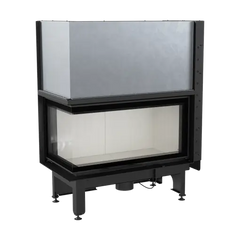 Corner built-in fireplace