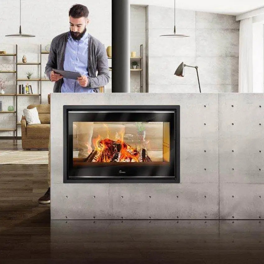 Lacunza - Nickel 1000 Double Sided Built-In Fireplace, 15kW