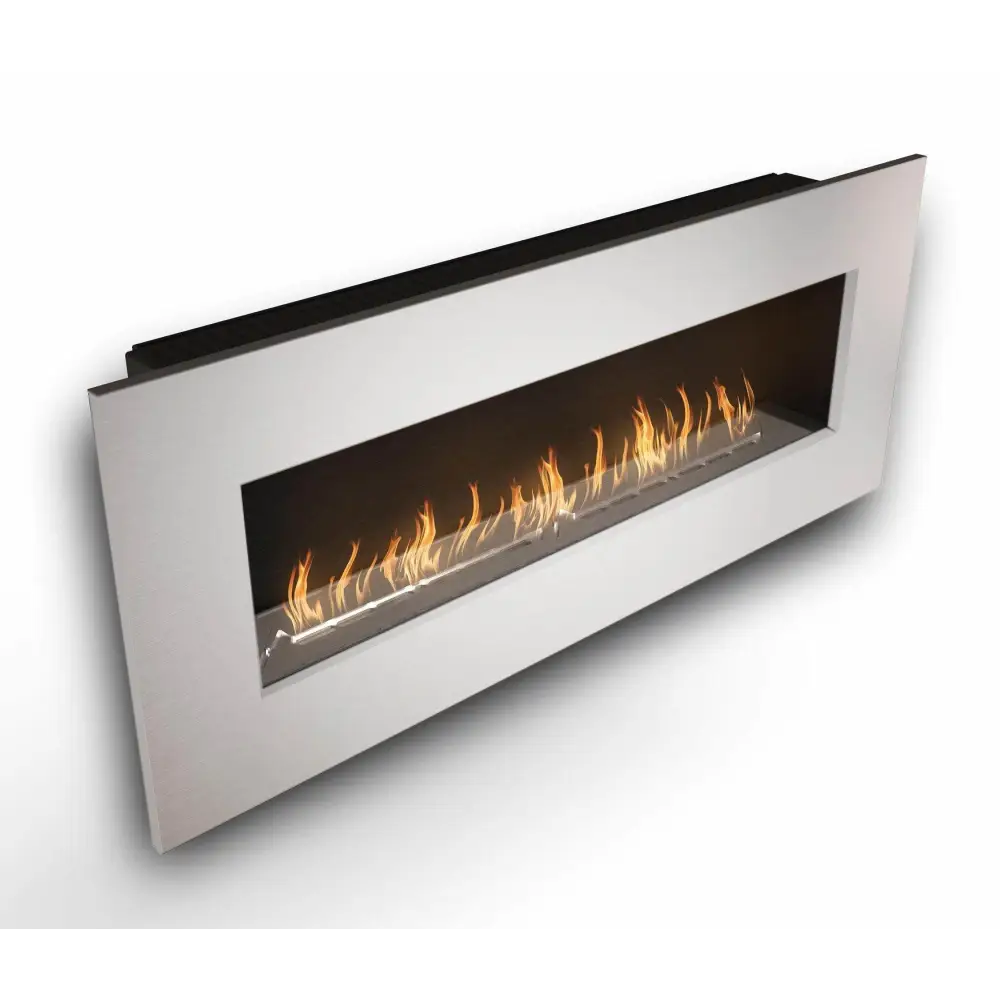 Wall Mounted Bio Fuel Fireplace, Built-In, White Frame - MultiFire - Fireplace Specialists