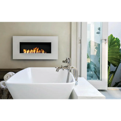 Wall Mounted Bio Fuel Fireplace, Built-In, White Frame - MultiFire - Fireplace Specialists