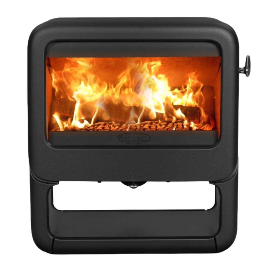 Dovre Rock 500 Fireplace with Wood Base
