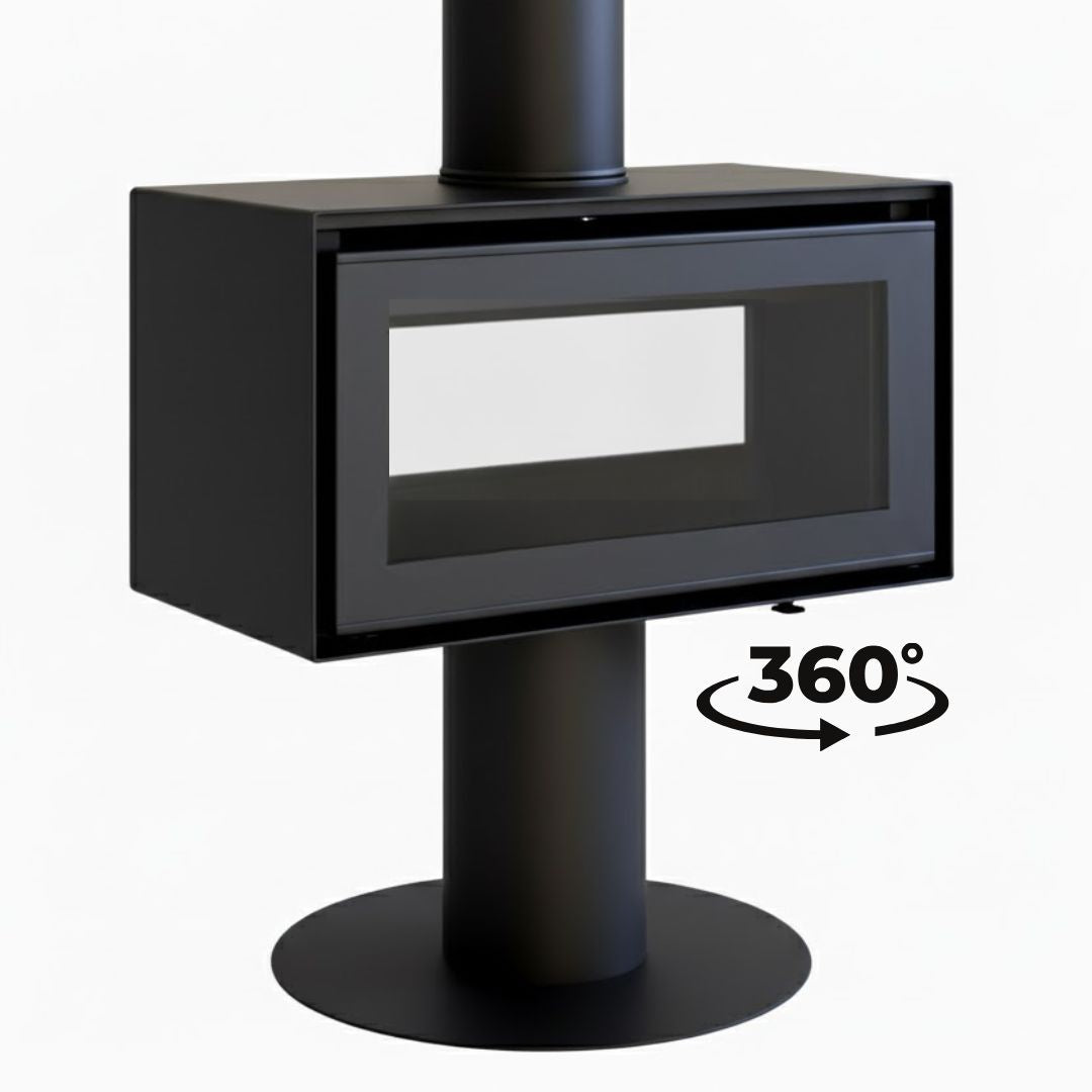 Flamm B4 Double-Sided Freestanding Fireplace