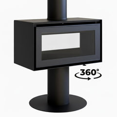 Flamm B4 Double-Sided Freestanding Fireplace