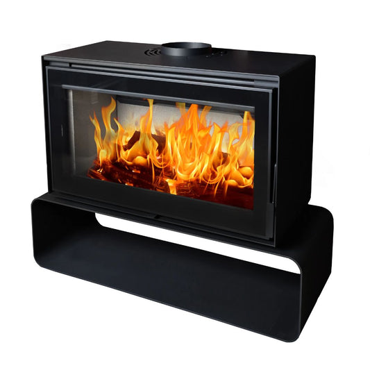 Flamm I 1000 on Log Base Freestanding Fireplace