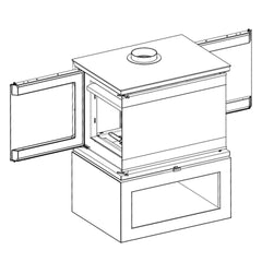 Flamm Peninsula 780 Log Base Freestanding Fireplace