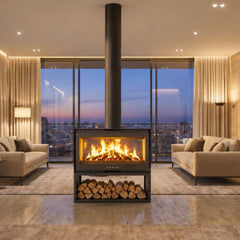 Forge Fires D100 Double Sided Freestanding Fireplace